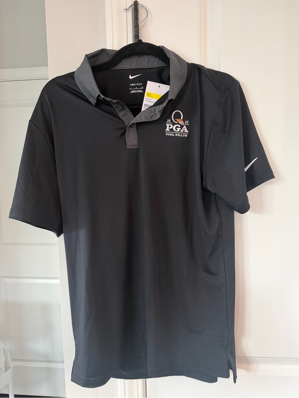 Nike Black PGA Dri-FIT Polo with Gray Collar